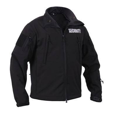 Giacca softshell SECURITY con cappuccio NERA