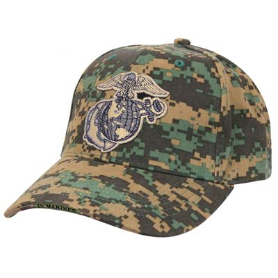 Cappellino da baseball con ricamo USMC DIGITAL WOODLAND