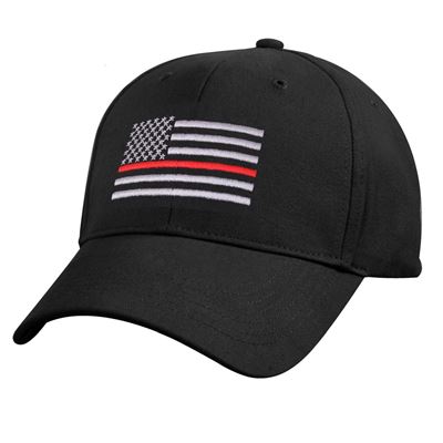 Cappellino con bandiera americana e linea rossa NERO