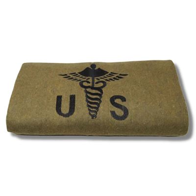 Coperta US CADUCEUS in lana VERDE