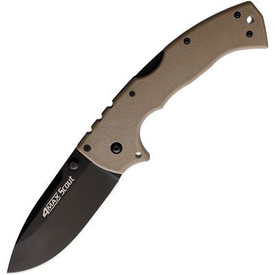 Coltello a serramanico 4-MAX SCOUT con lama liscia NERO