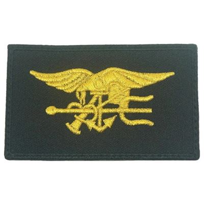 Patch NAVY SEAL velcro NERO con ricamo dorato