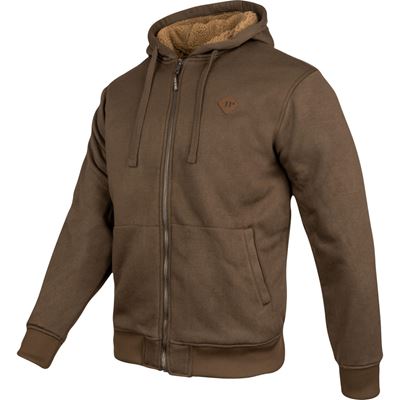 Felpa Yakka con cappuccio e pelliccia con zip MARRONE