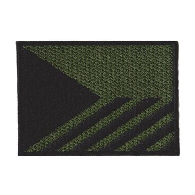 Toppa BANDIERA DELLA REPUBBLICA CECA STRISCE oblique velcro 7,5 x 5,5 cm VERDE
