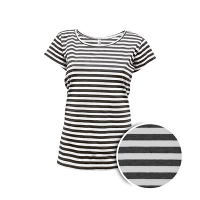 Maglietta da donna a maniche corte in stile marinaro BIANCO E NERO
