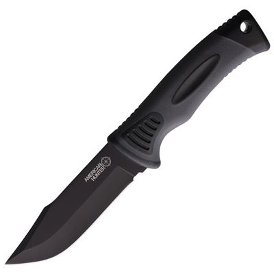 Coltello con lama fissa AMERICAN HUNTER con fodero NERO