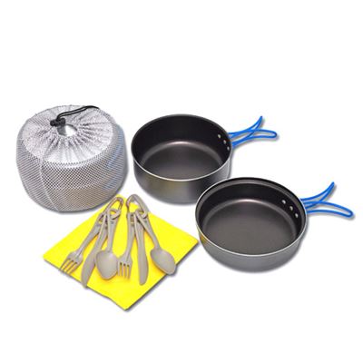 Pentole ALPAMAYO in teflon a due pezzi + 2 posate