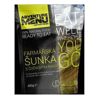 Prosciutto di fattoria con ragù di lenticchie - ADM piatto pronto sterilizzato