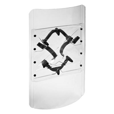 Scudo antiurto universale arrotondato, impugnatura con mano libera