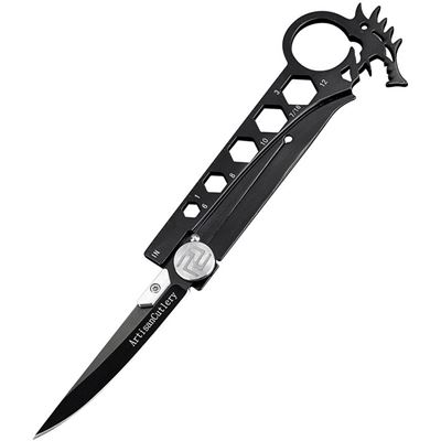 Coltello pieghevole DRAGON lama liscia NERO