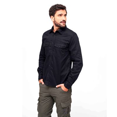 Camicia FLANELLA manica lunga NERA BRANDIT 4030-2 2