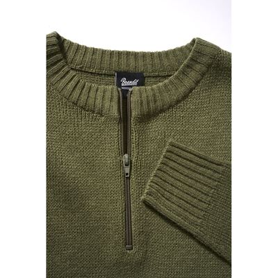Maglione pullover Armee zip 3/4 VERDE BRANDIT 5028-1 3