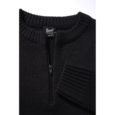 Maglione pullover Armee zip 3/4 NERO BRANDIT 5028-2 3