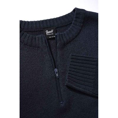 Maglione pullover Armee zip 3/4 NAVY BLU BRANDIT 5028-8 3