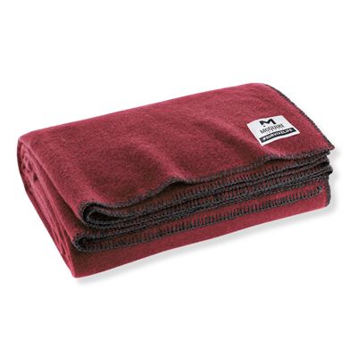 Coperta di lana con bordi rifiniti 160 x 230 cm ROSSA
