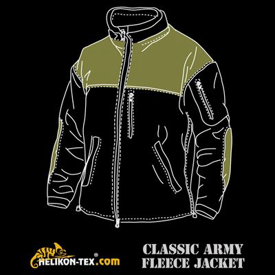 Giacca CLASSIC ARMY in pile VERDE-NERO Helikon-Tex® BL-CAF-FL-16 2