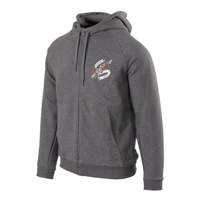 Felpa COME AND TAKE IT con zip e cappuccio GRIGIA