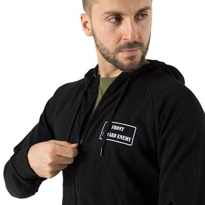 Felpa FRONT TOWARD ENEMY con zip e cappuccio NERO Helikon-Tex® BL-FTE-CB-01 5