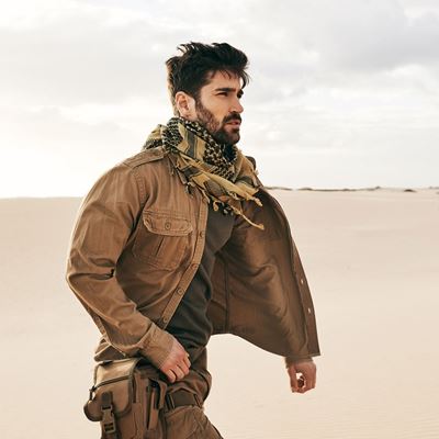 Camicia stile VINTAGE manica lunga CAMEL SABBIA BRANDIT 9373-70 2