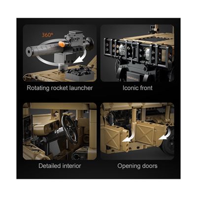 Kit di costruzione HUMVEE con telecomando - 628 pezzi  C51202W 2