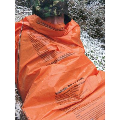Sacco a pelo di emergenza con istruzioni ARANCIONE BUSHCRAFT CL044 2