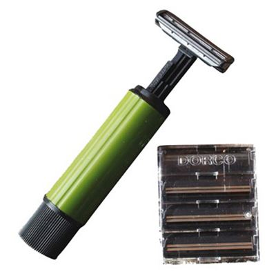 Rasoio pieghevole 1 + 4 lamette di ricambio