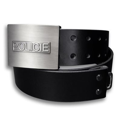 Cintura in pelle con fibbia POLICIE 45 mm militare NERA  CZ-262 3