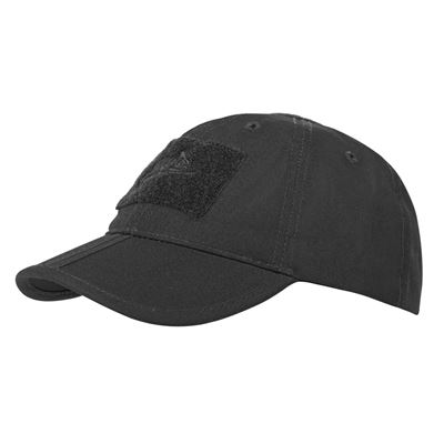 Cappellino da baseball con chiusura in velcro FOLDING® rip-stop NERO