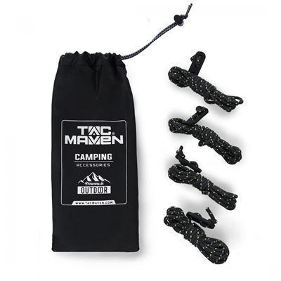 Corda per tendere la tenda 4 pz NERO