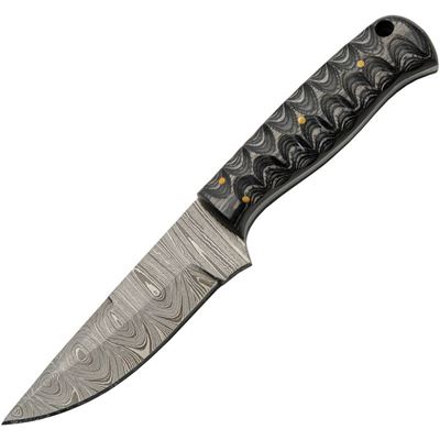 Coltello con lama fissa GROOVED in acciaio damasco