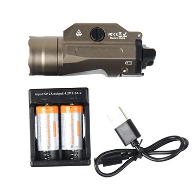 Torcia tattica PT02 per pistola KHAKI DAŽBOG DZ-PT02T 2