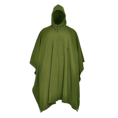 Poncho FLEECE con cappuccio regolabile VERDE