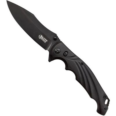 Coltello pieghevole CONQUEROR lama liscia NERO