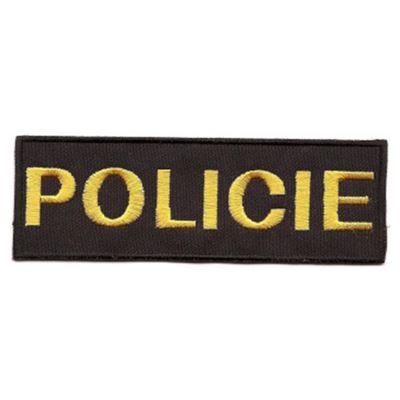 Patch POLICIE piccolo NERO con filo giallo