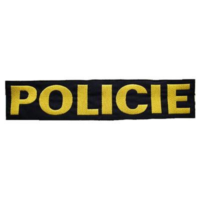 Patch POLICIE grande NERO con filo giallo