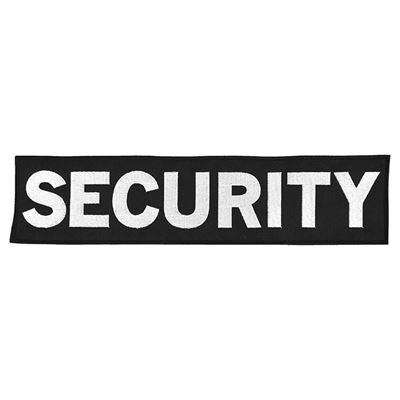 Patch SECURITY grande NERO con filo bianco VELCRO