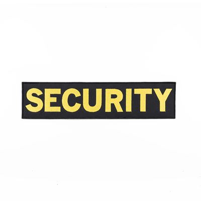 Patch SECURITY grande NERO con filo giallo VELCRO