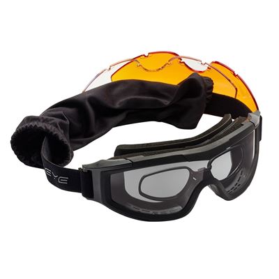 Occhiali tattici chiusi F-Tac con lenti intercambiabili e clip RX NERI