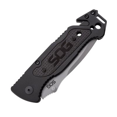 Coltello pieghevole ESCAPE lama combinata NERO SOG FF24-CP 3
