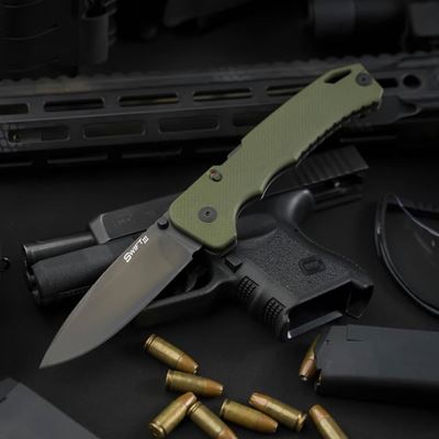 Coltello pieghevole SWIFT III lama liscia VERDE Cold Steel FL40AT 2
