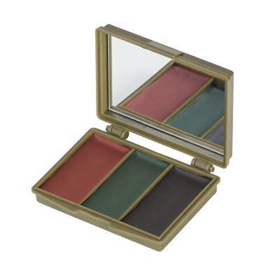 Colori mimetici nella confezione tricolore con specchio