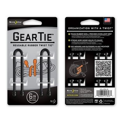 Flexidrát GEAR TIE 15 cm NERO 2 pezzi NiteIze GT6-2PK-01 2