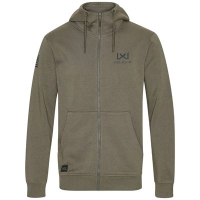 Felpa con cappuccio e zip WX URBAN logo verde VERDE