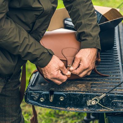 Borsa per munizioni in pelle marrone JACK PYKE JBAGCARTLTAN 12