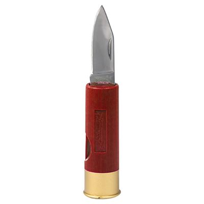 Coltello pieghevole 4 cm SHOTGUN a forma di cartuccia da fucile ROSSO