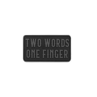 Toppa TWO WORDS ONE FINGER velcro plastica NERO