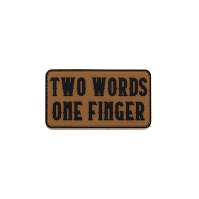 Toppa TWO WORDS ONE FINGER velcro plastica COYOTE BROWN
