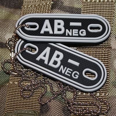 Segni gruppo sanguigno AB NEG NERO plastica