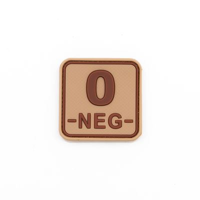 Toppa gruppo sanguigno 0- NEG plastica velcro DESERT
