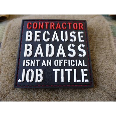 Toppa CONTRACTOR - BADASS in plastica con velcro
